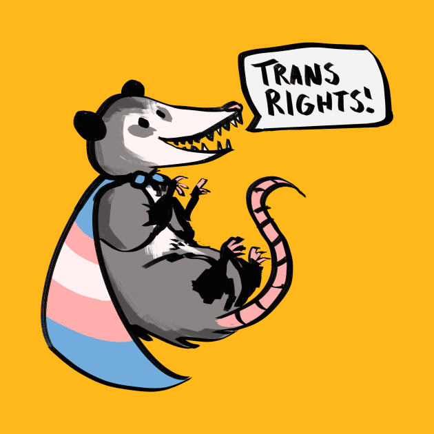 Trans rights possum by Elliot HT Art