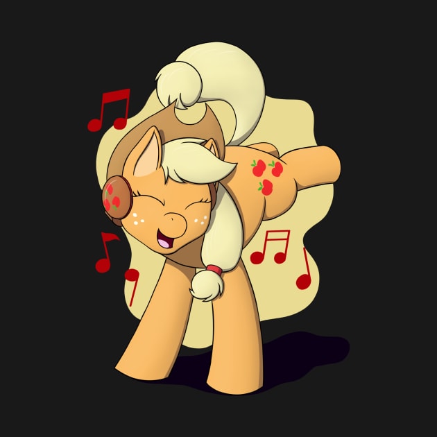 Applejack with Headphones by Heartbeat Unicorn