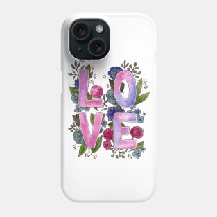 LOVE with flowers Phone Case