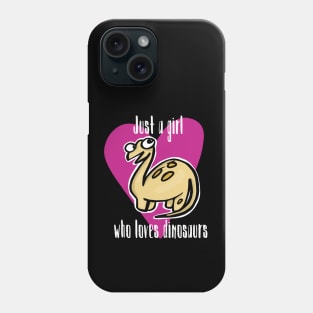 Just a Girl Who Loves Dinosaurs-Pink Heart Phone Case