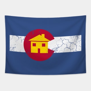 Colorado Flag Home Vintage Retro Fade Tapestry