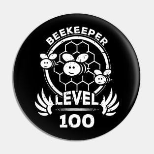 Level 100 Beekeeper Beekeeping Fan Gift Pin