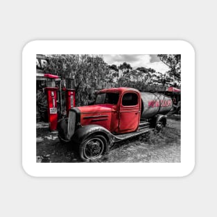 Red Vintage Fuel Truck Magnet