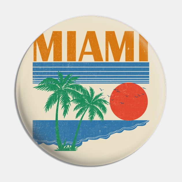 Miami \\ Retro Vintage Design Pin by KianOlsen Art