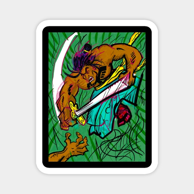 Aztec Samurai Showdown Magnet by mredthefed