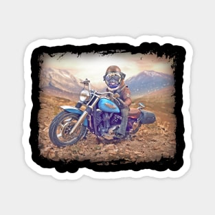 Pug Biker Motorcycle Magnet