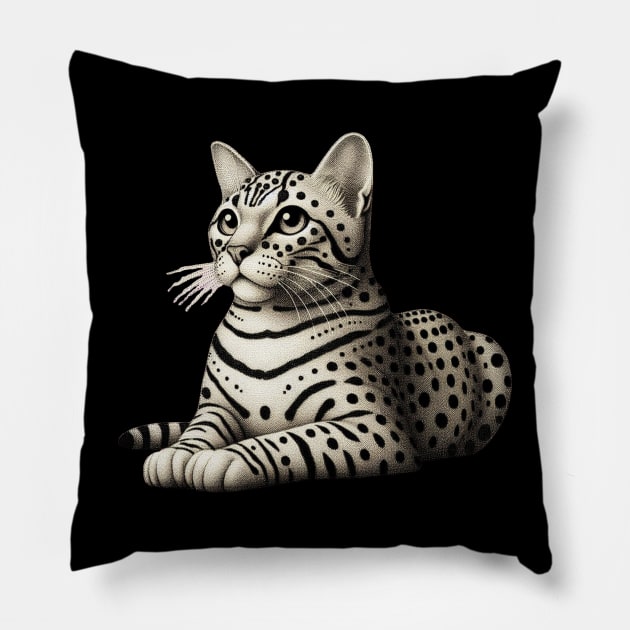 Spotted Cat Pillow by JohnTy