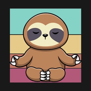 Cute Kawaii Yoga Sloth Lotus Position T-Shirt