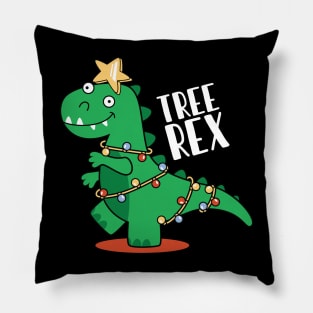 Tree Rex Cute T-rex Christmas Tree Xmas Lights Pillow