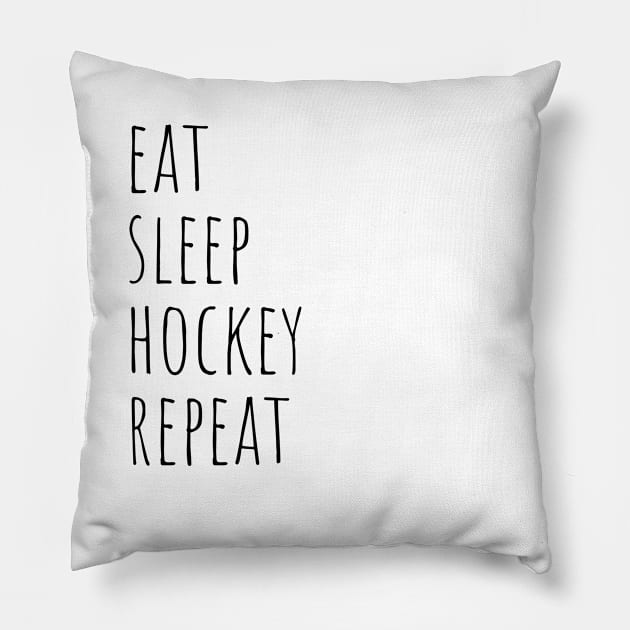 Eat sleep hockey repeat Pillow by SunArt-shop