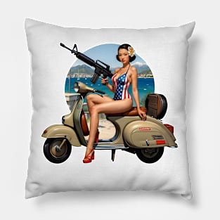 Scooter Girl Pillow