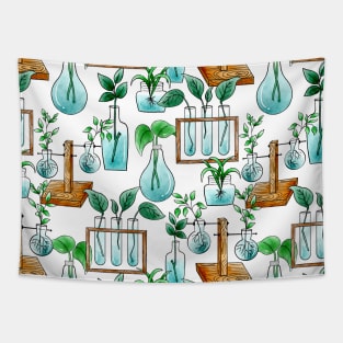 Plant Water Propagation Watercolor Pattern Tapestry