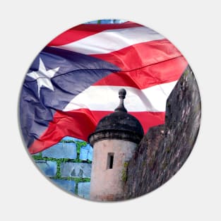 Puerto Rico Flag Old San Juan Photography Pin