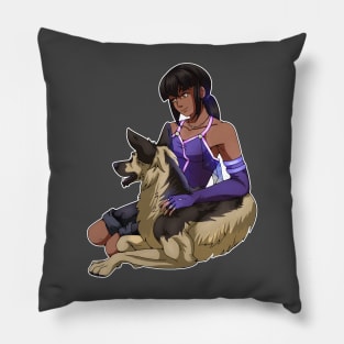 A Girl and her Dog Pillow