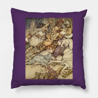 The Brothers Rush In - Arthur Rackham Pillow