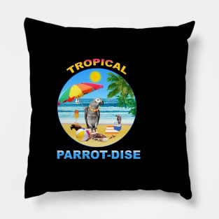 African Grey Timney Parrot Tropical Pillow