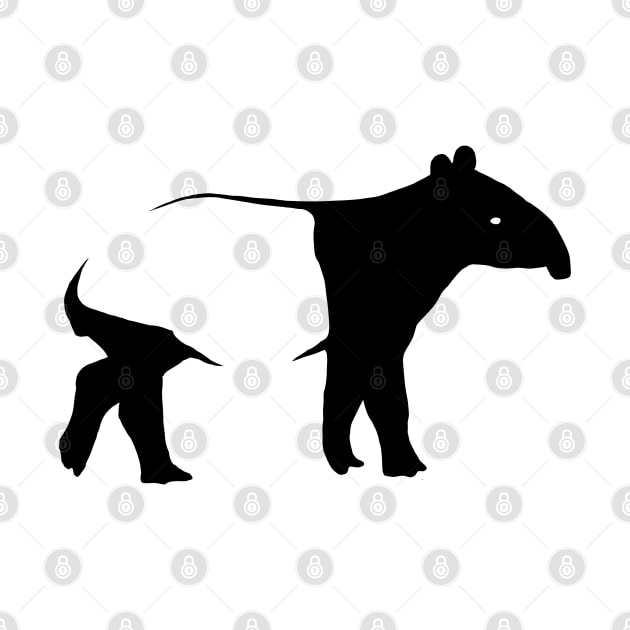 Funky Trendy Animal Malayan Tapir Silhouette by SkizzenMonster