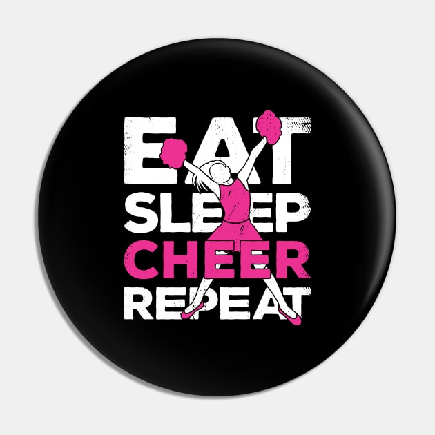 Eat Sleep Cheer Repeat Cheerleader Gift Pin by Dolde08