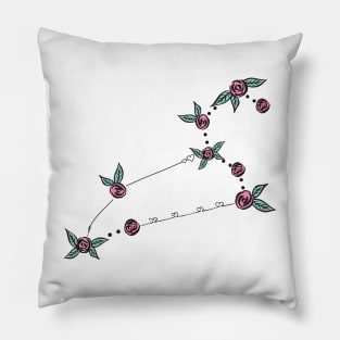 Leo Zodiac Sign Constellation Roses and Hearts Doodle Pillow