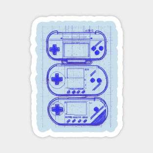 Blue Handheld Gaming Blueprint Magnet