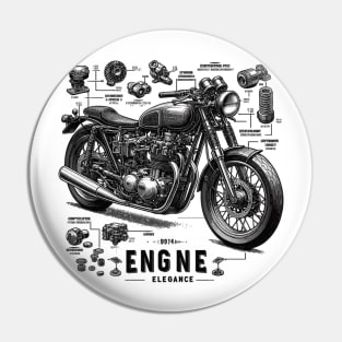 Technical Motorcycle Components, Engine Elegance Pin