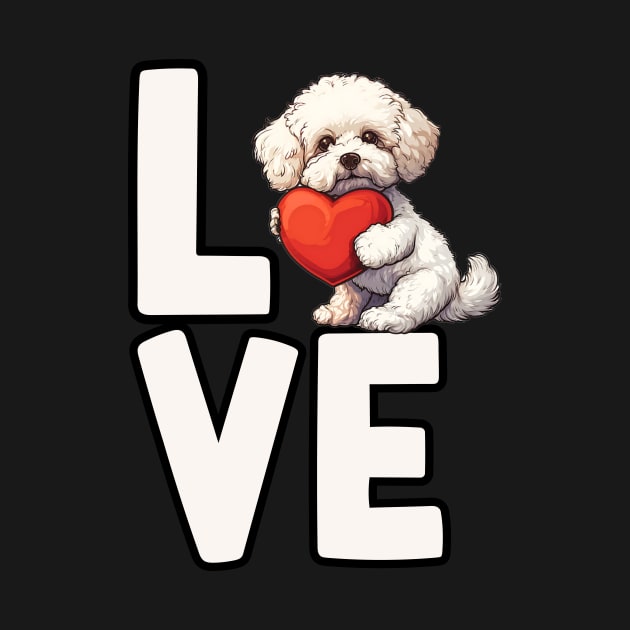 Love Bichon Frise by The Jumping Cart