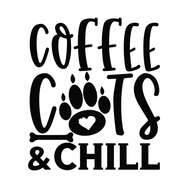 Coffee Cats And Chill, Cat Lady, Kitty Cats, Kitty Lover Gift, by CoApparel