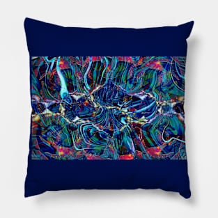 Abstract Nature Waves in Blue Pillow