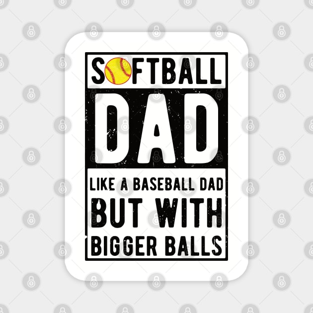 Softball Dad Like A Baseball Dad But With Bigger Balls Magnet by Gaming champion