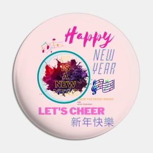 CHEER, IT'S NEW YEAR! Pin