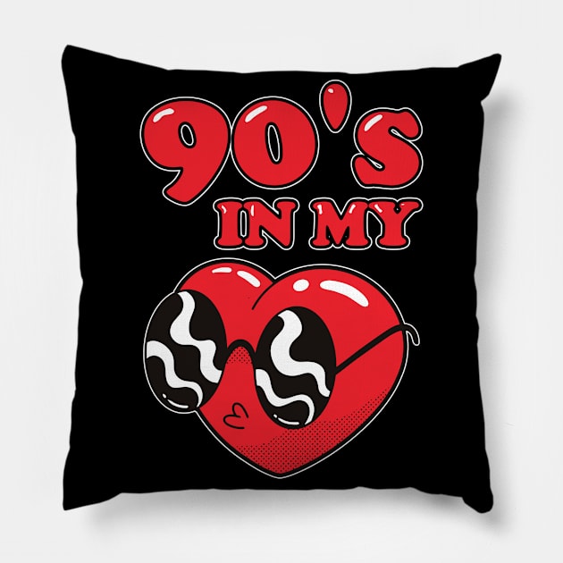 90's Theme Outfit 90s Style 90's In My Heart Pillow by auviba-design