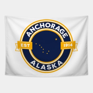 Anchorage Alaska State Flag Design Tapestry