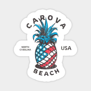 Carova, NC Summertime Vacationing Patriotic Pineapple Magnet