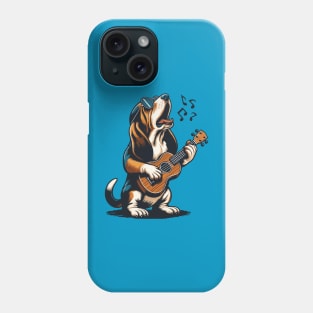 Dog Playing Guitar Singing Basset Hound Funny Phone Case