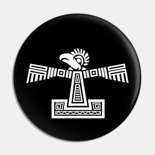 Aztec Bird white Pin