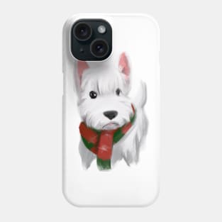 Cute West Highland White Terrier Drawing Phone Case