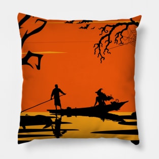 Halloween witch Fishing shirt-Funny Witch fishing Pillow