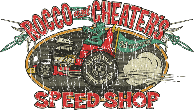 Rocco & Cheater's Speed Shop 1944 Kids T-Shirt by JCD666