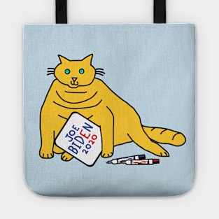 Chonky Cat with Joe Biden Sign Tote