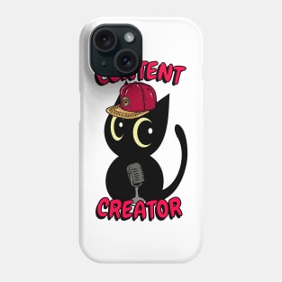 Cute black cat is a content creator Phone Case