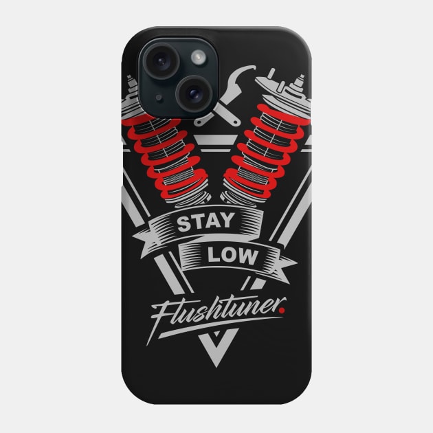 Coilover Stay Low Automotive Phone Case by flushtuner