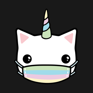 rainbow face mask cat T-Shirt