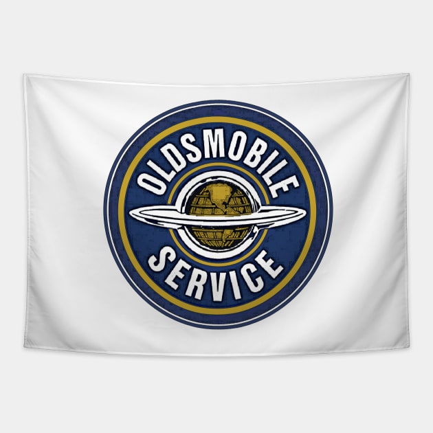 Oldsmobile Service Vintage Emblem Sign Tapestry by Wilcox PhotoArt