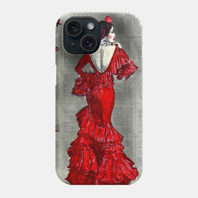 red flaminco Phone Case by Loui Jover 