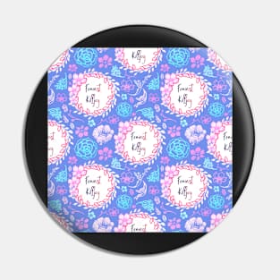 Beautiful Floral 'Feminist Killjoy' Print Pin