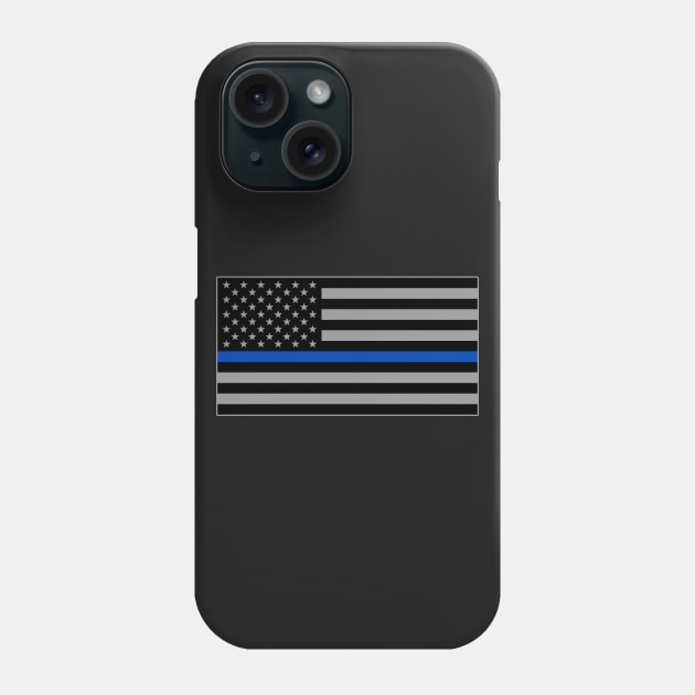 Basic Thin Blue Line American Flag Phone Case by Runesilver