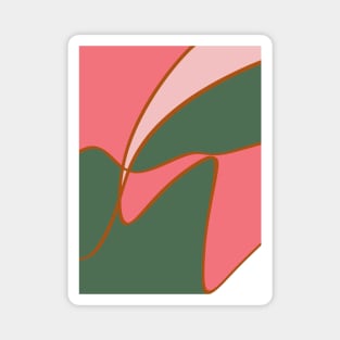 Abstract Art Design Pink Green Magnet