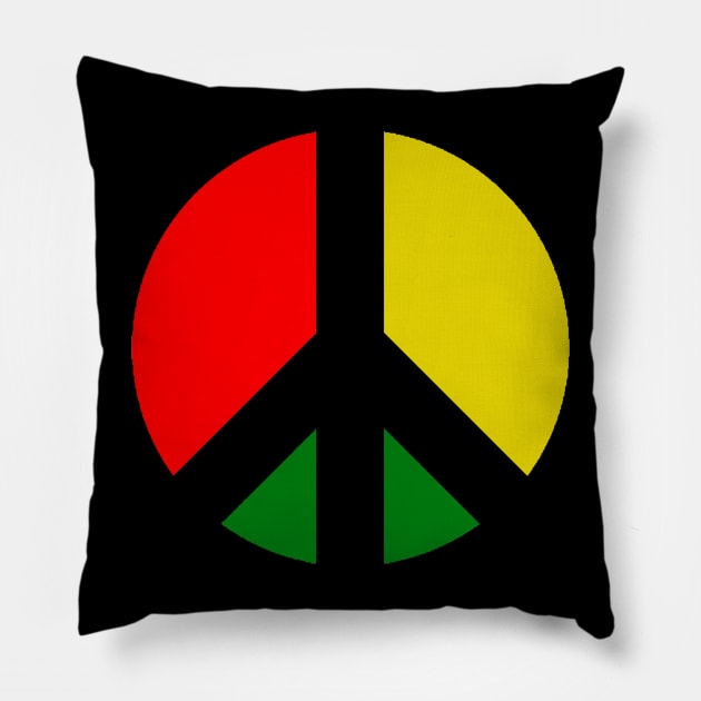 Rasta CND Ban the Bomb Peace Symbol Pillow by Mark Ewbie