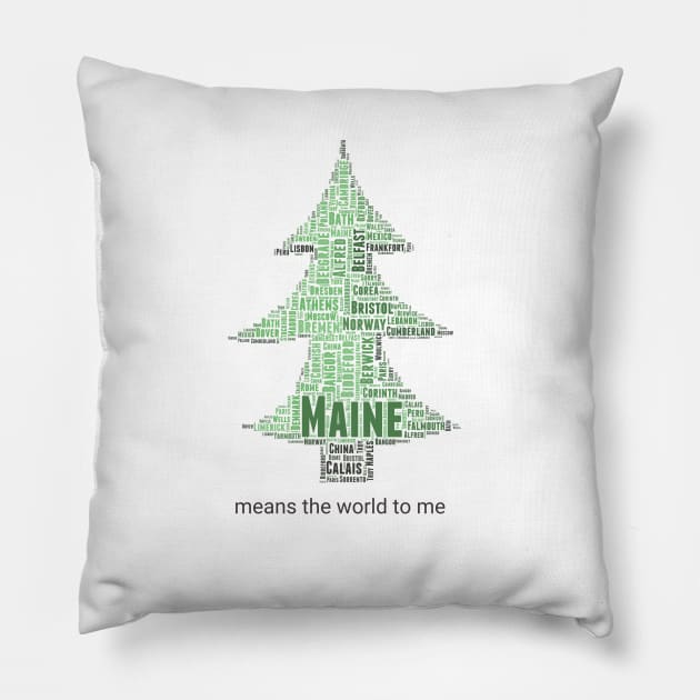 Foreign Towns of Maine Pillow by spiffy_design