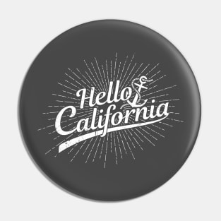 Hello California vintage print in hipster style Pin